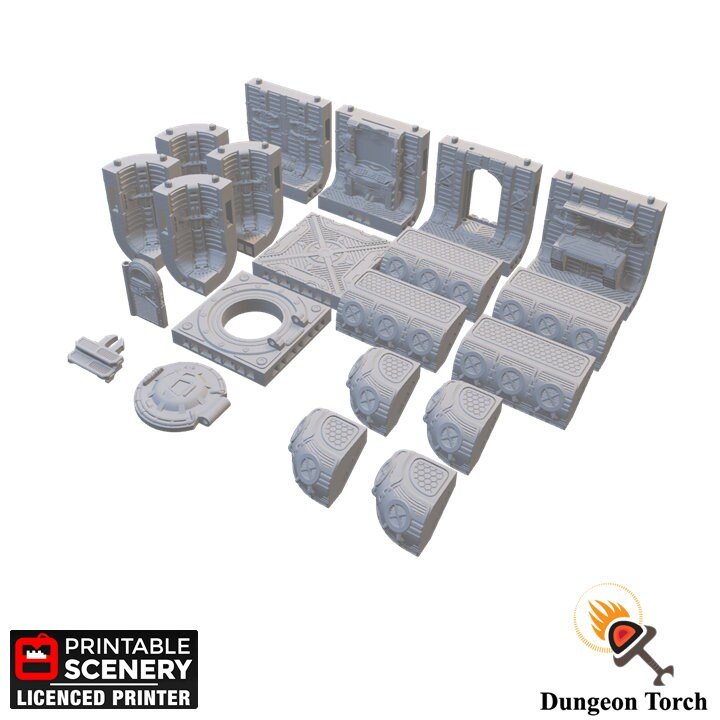 Operations Base Lab 15mm 28mm 32mm for Sci-Fi Terrain, Space Base Habitat, Modular OpenLOCK Building Tiles, Gift for Tabletop Gamers