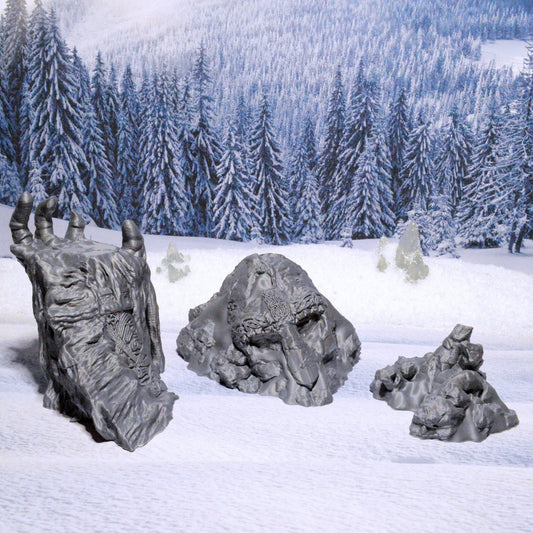 Snowy Warden Ruins 15mm 28mm 32mm for D&D Icewind Dale Terrain, DnD Pathfinder Frostgrave Frozen Arctic Icy