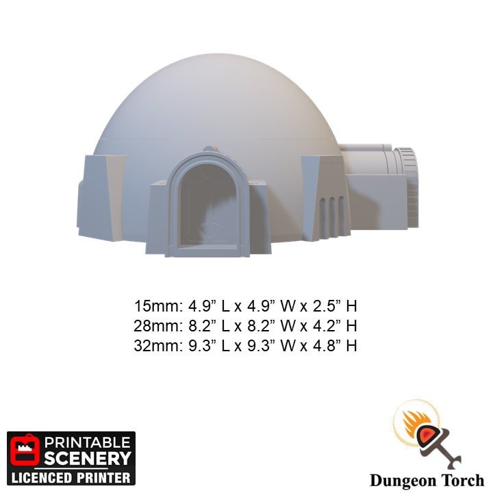 Sci-Fi Settlement: Adobe Hut B 15mm 28mm 32mm for Star Wars Legion Terrain, D&D Terrain, Warhammer 40k Terrain