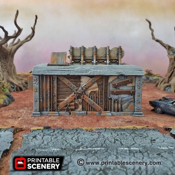 Food Shack 20mm 28mm 32mm for Gaslands Terrain, Fast-food Vendor for Fallout Urban Post Apocalyptic Junkfood Franchise, This is Not a Test
