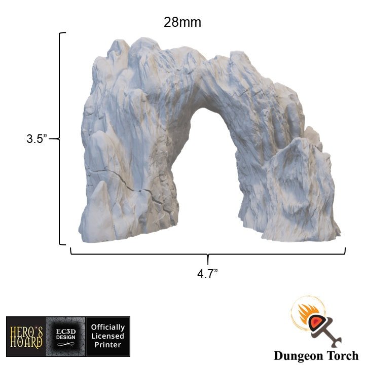 Ice Archway 15mm 28mm 32mm for D&D Icewind Dale Terrain, Frostgrave DnD Arctic Snowy Icy
