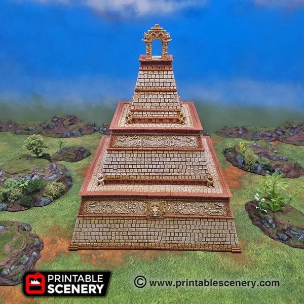Aspect of the Gods 15mm 28mm for D&D Terrain, DnD Pathfinder Warhammer 40k, Ancient Civilizations Mayan Pyramid