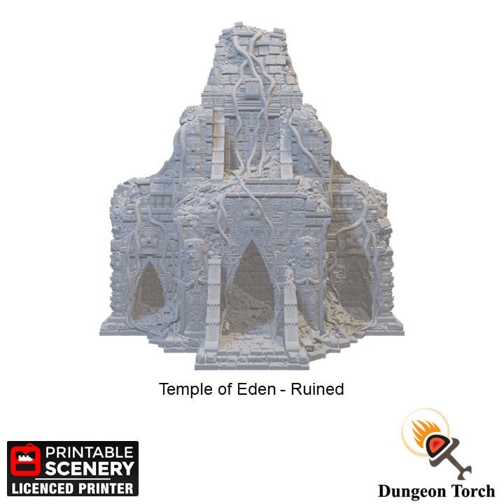 Ancient Temple of Eden 15mm 20mm 28mm 32mm for D&D Terrain, DnD Pathfinder Ancient Alien Civilization Ruins