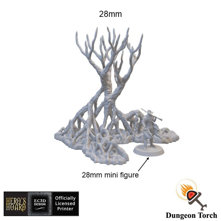 Miniature Mangrove Trees 28mm 32mm for D&D Terrain, DnD Pathfinder Pirate Cove Coastal Tribal Swamp, Depths of Savage Atoll