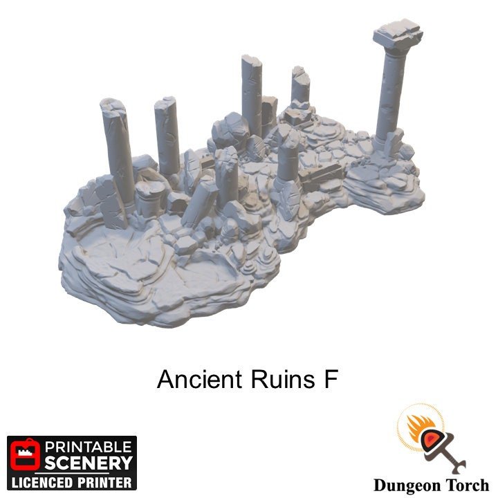 Miniature Ancient Ruins 15mm 28mm for D&D Terrain, DnD Pathfinder Wargame Skirmish Rubble, Gift for Tabletop Gamers