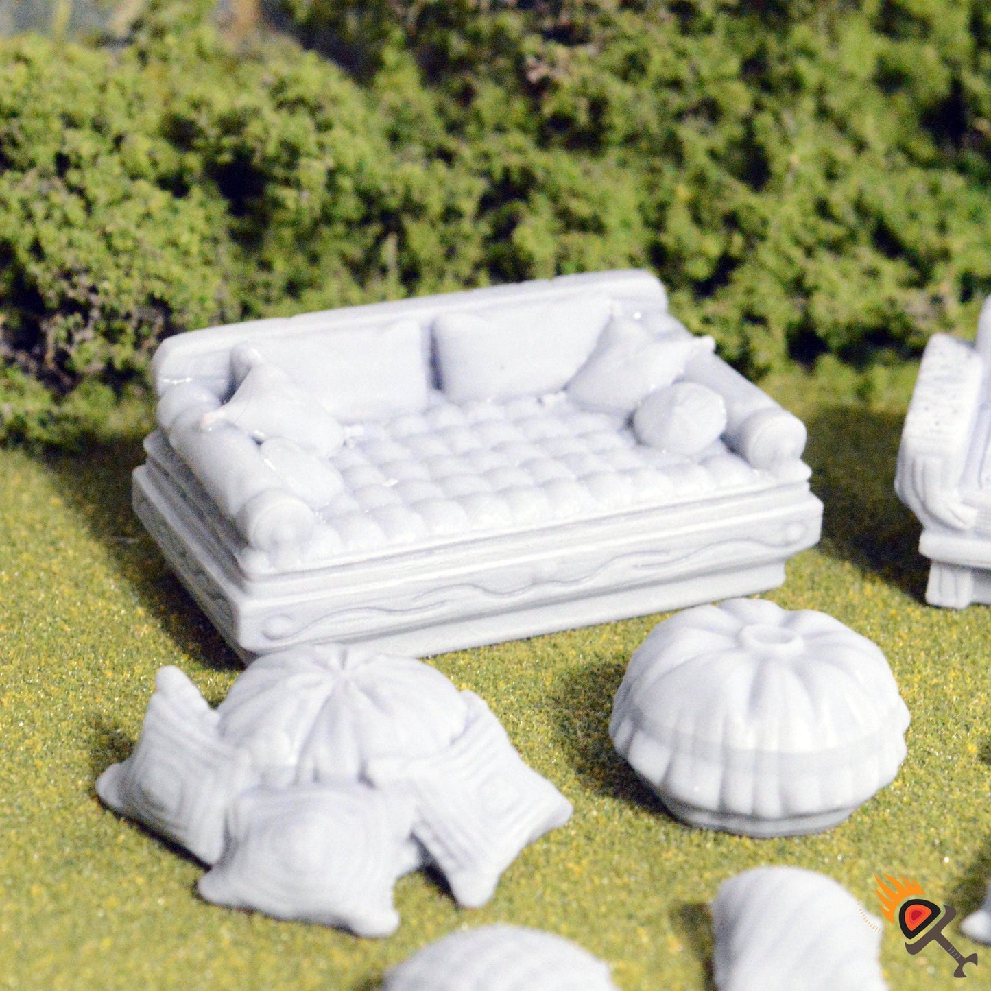 Miniature Couches, Cushions and Pillows 28mm 32mm for D&D Terrain, DnD Pathfinder Desert Palace Furniture